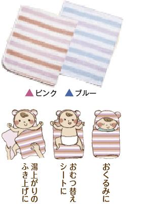 脱脂綿とガーゼ素材の赤ちゃん用肌掛けシーツ